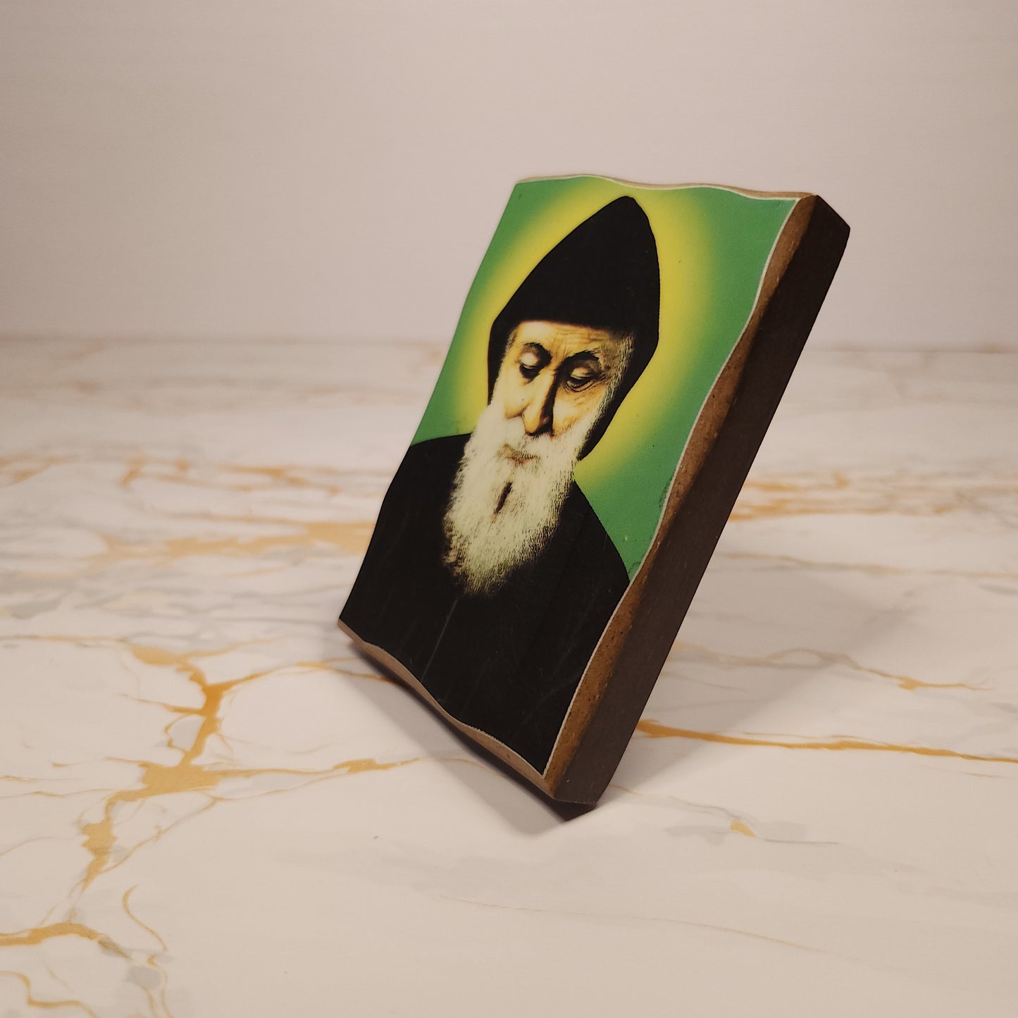 Small Saint Charbel Wood Icon