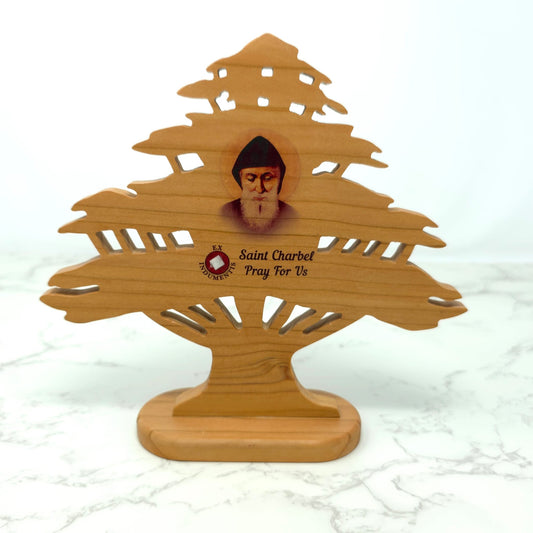 Saint Charbel Cedar of Lebanon Reliquary with Third-Class Relic