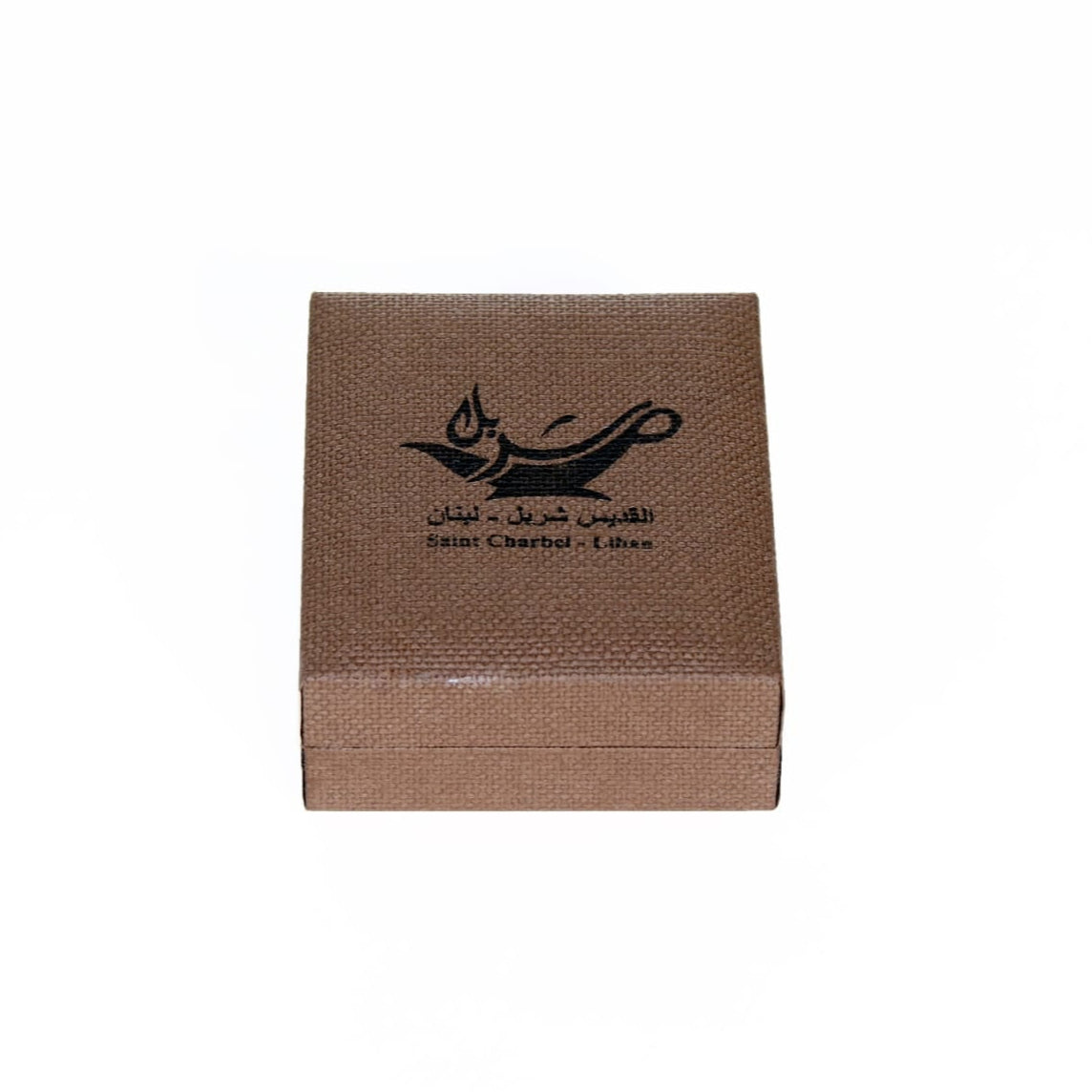 Brown paper bag with black text and logo on a white background