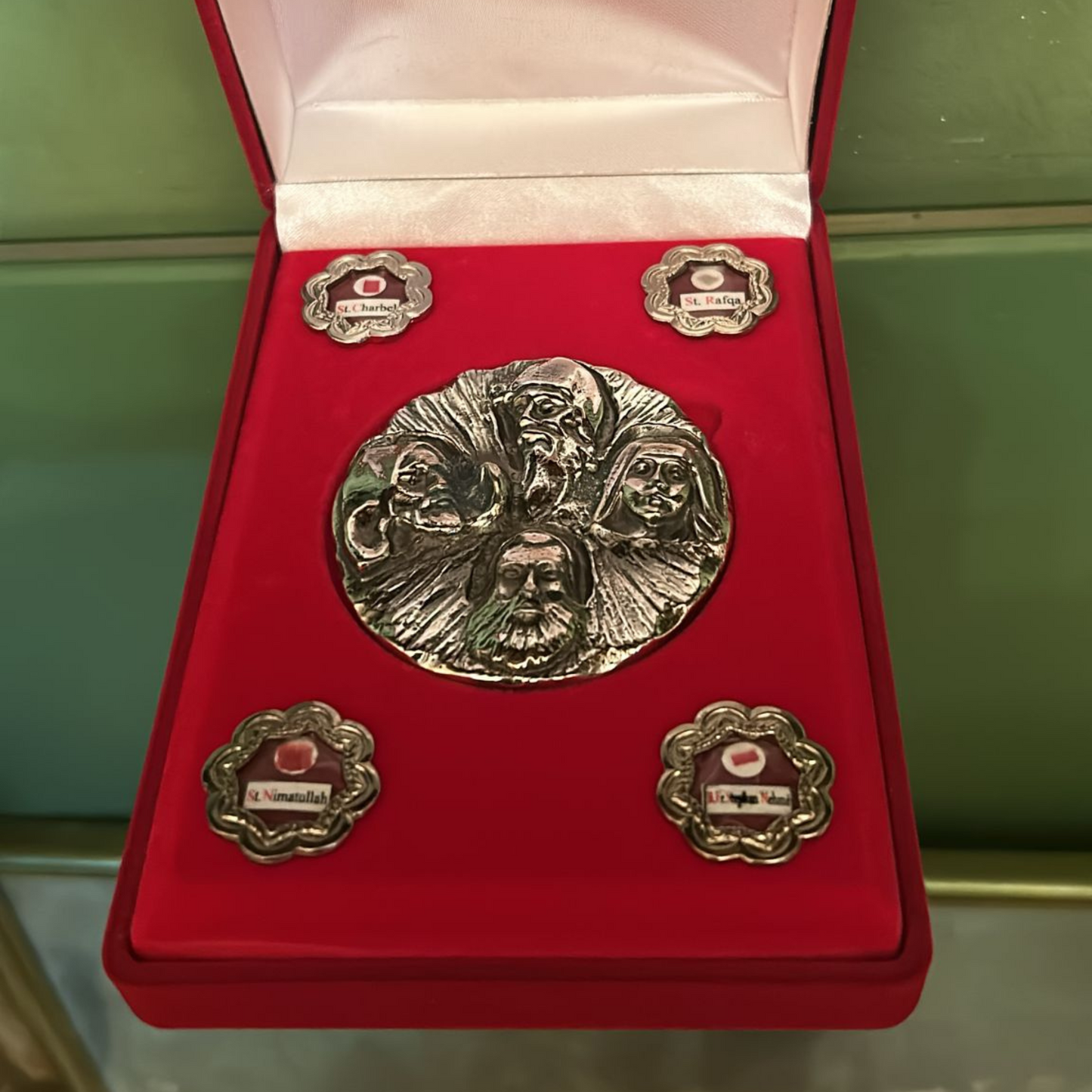 Reliquary Box of Lebanese Saints – St. Charbel, St. Rafqa, St. Nimatullah, Bl. Estephan Nehmé