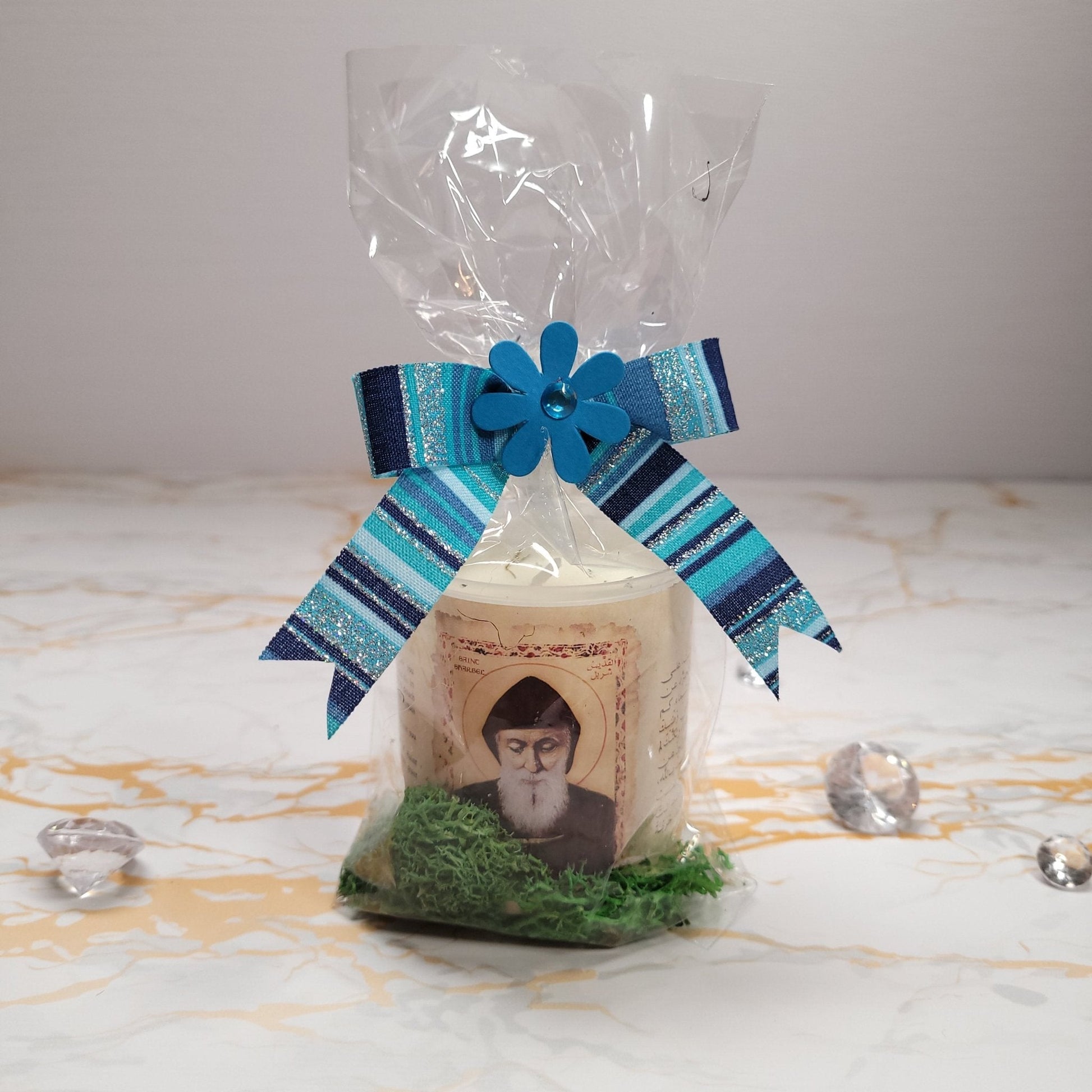 Saint Charbel Box with Candle from Annaya - Our Lady of Gifts