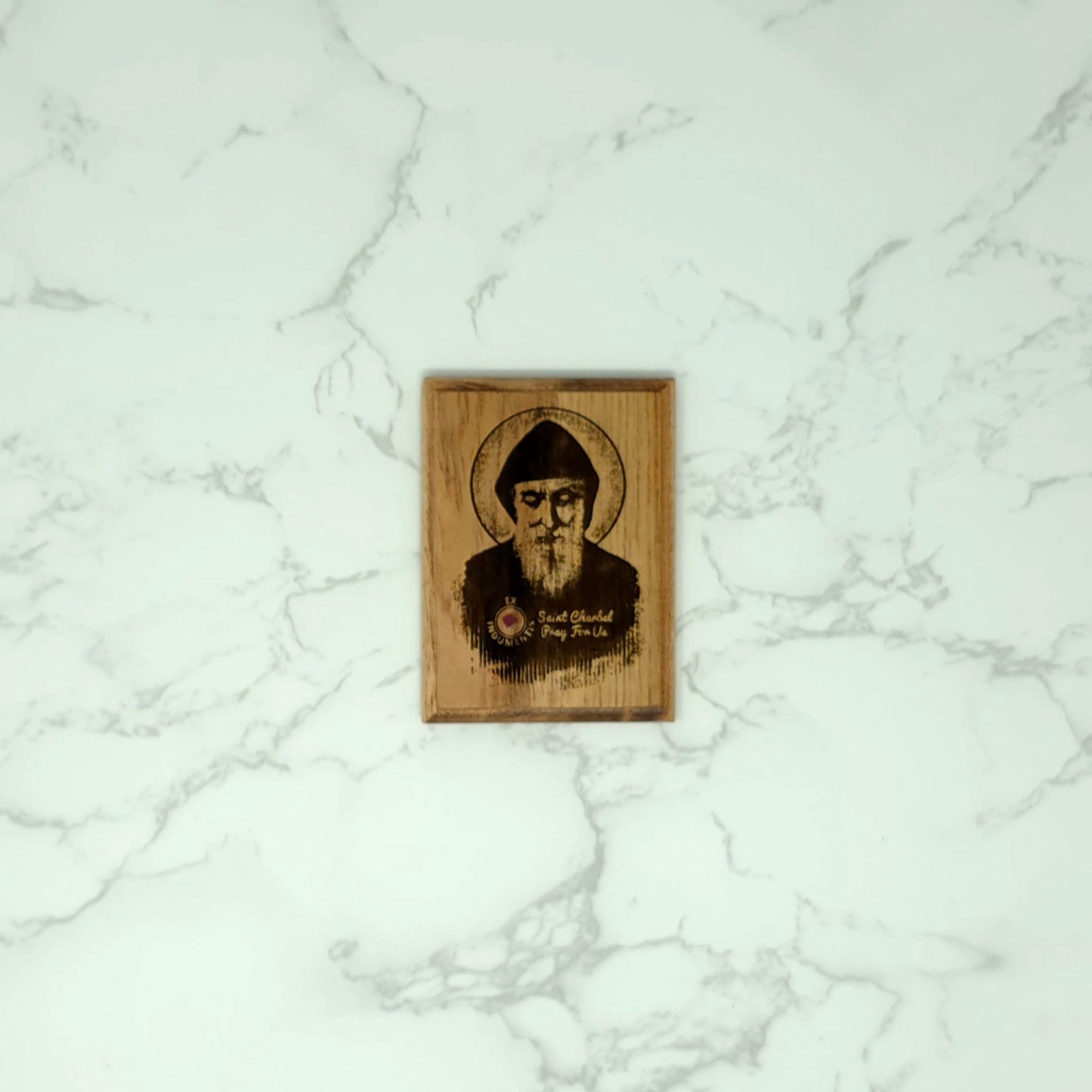 Saint Charbel Mini Cedar Icon - Third-Class Relic of Contact (Ex Indumentis)