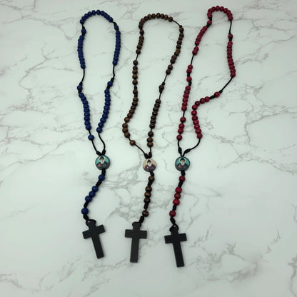 Saint Charbel Wood Rosary (Relic Center)