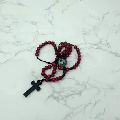 Saint Charbel Wood Rosary (Relic Center)